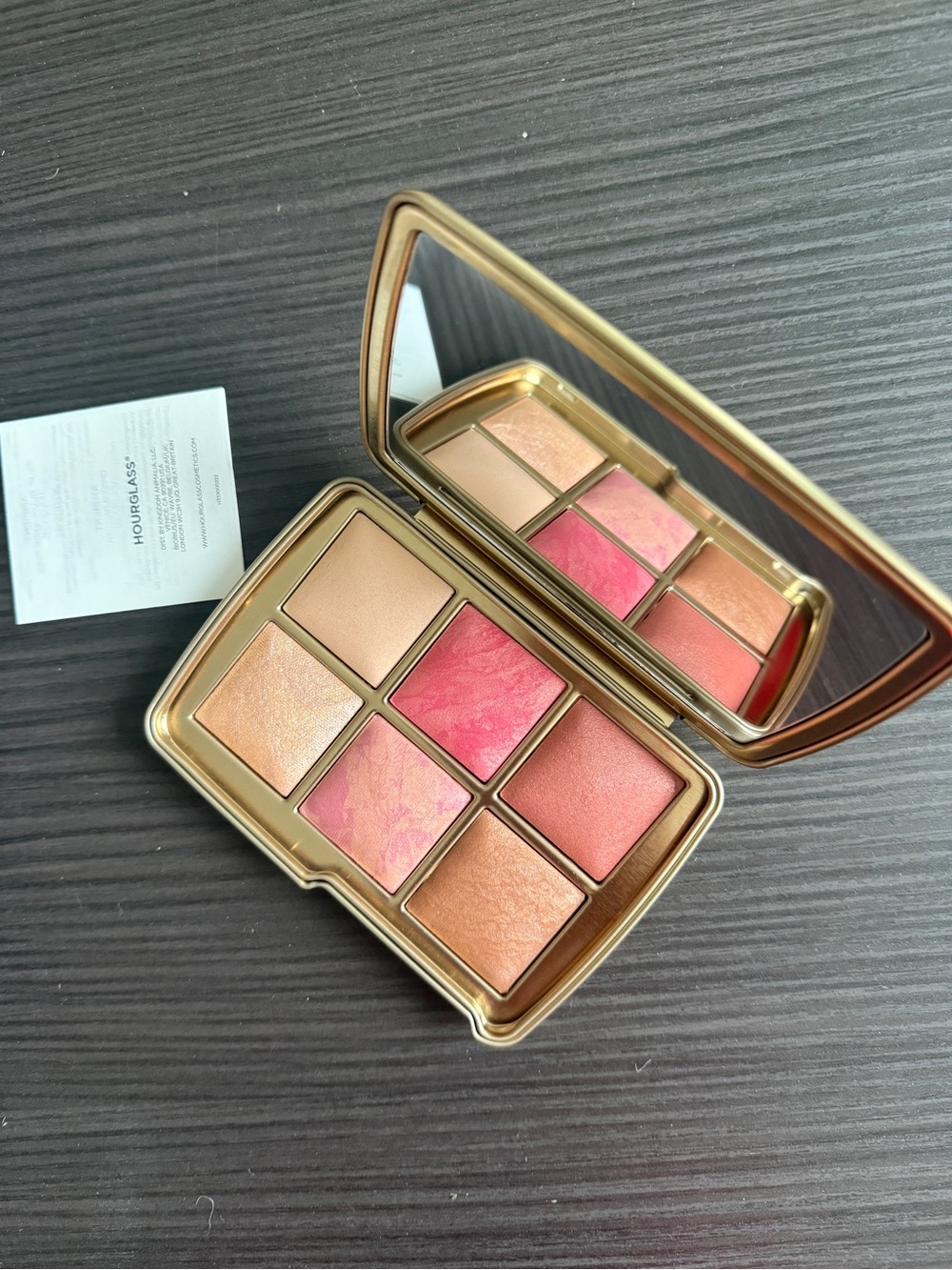 Hourglass Eyeshadow & Cheek Palette - Pink, Peach, Gold Tones